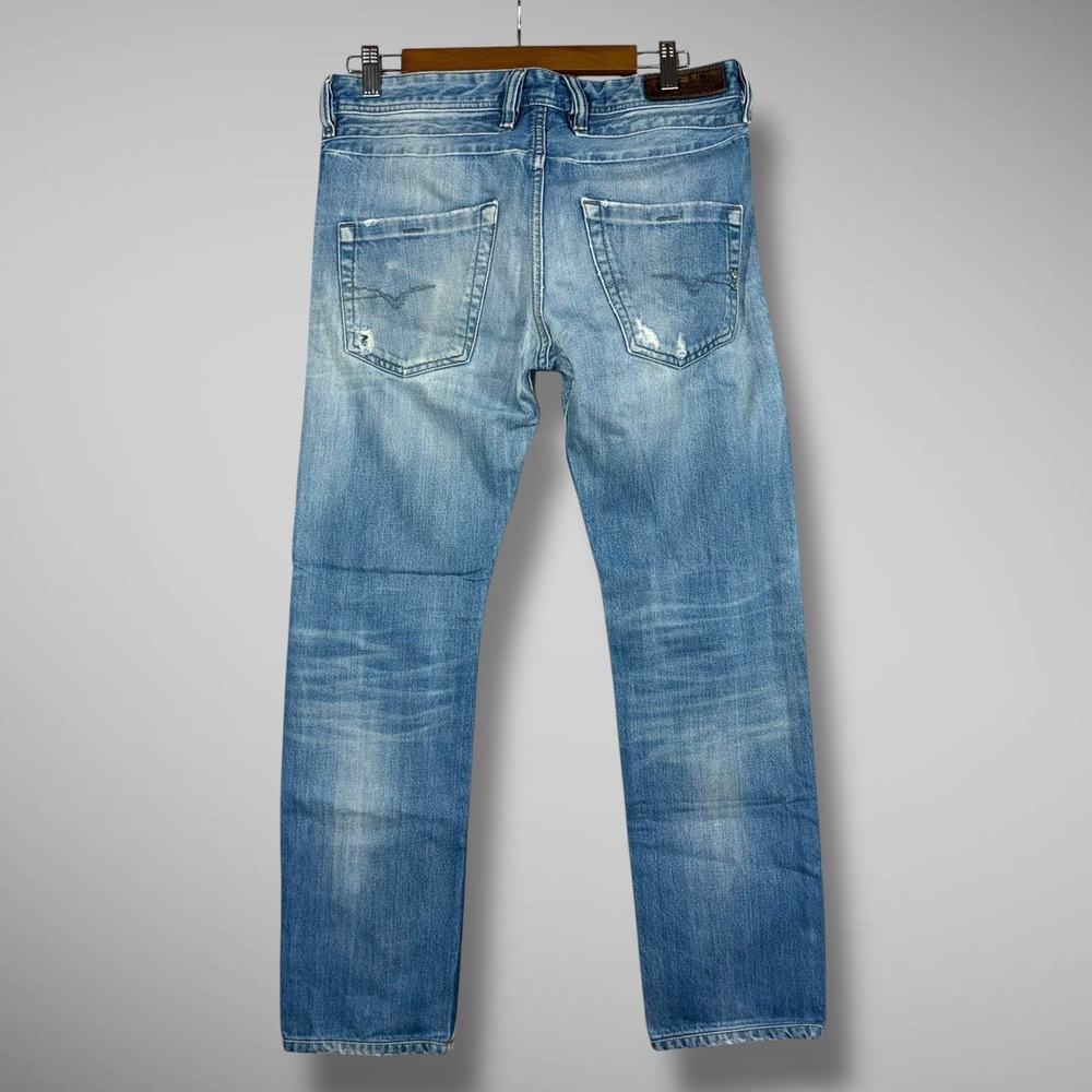Diesel Jeans Men 29x28 Blue‎ Belther Slim Taper Light Wash Thrashed Rockstar Y2K - Picture 5 of 13